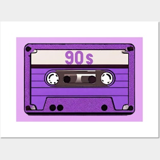 90's retro purple tape Posters and Art